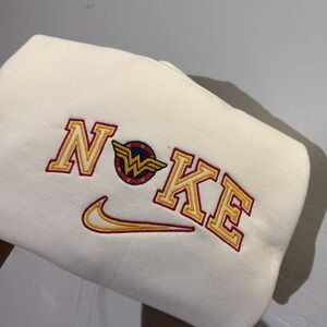 Nike Cream Sweater with Red and Yellow Accents